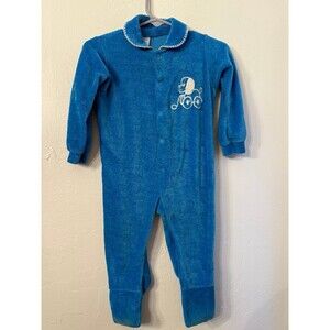 Vintage Carter's velour terry cloth romper onesie
